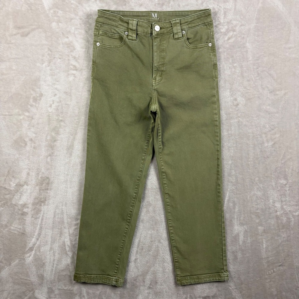 Melanie Lyne Women Sz 6 Olive Green Straight Leg Stretch Pants Safari Military